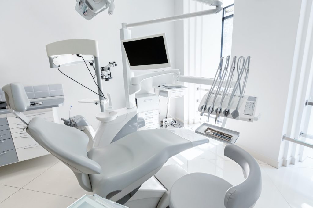 Dentist chair in new modern dental clinic office