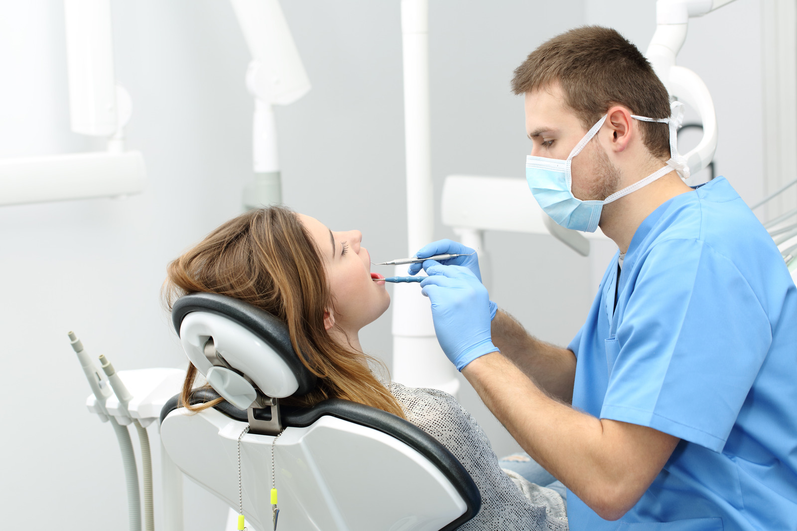 Dentist working with a patient