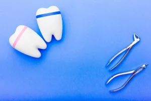 dentist-tools-on-blue-background