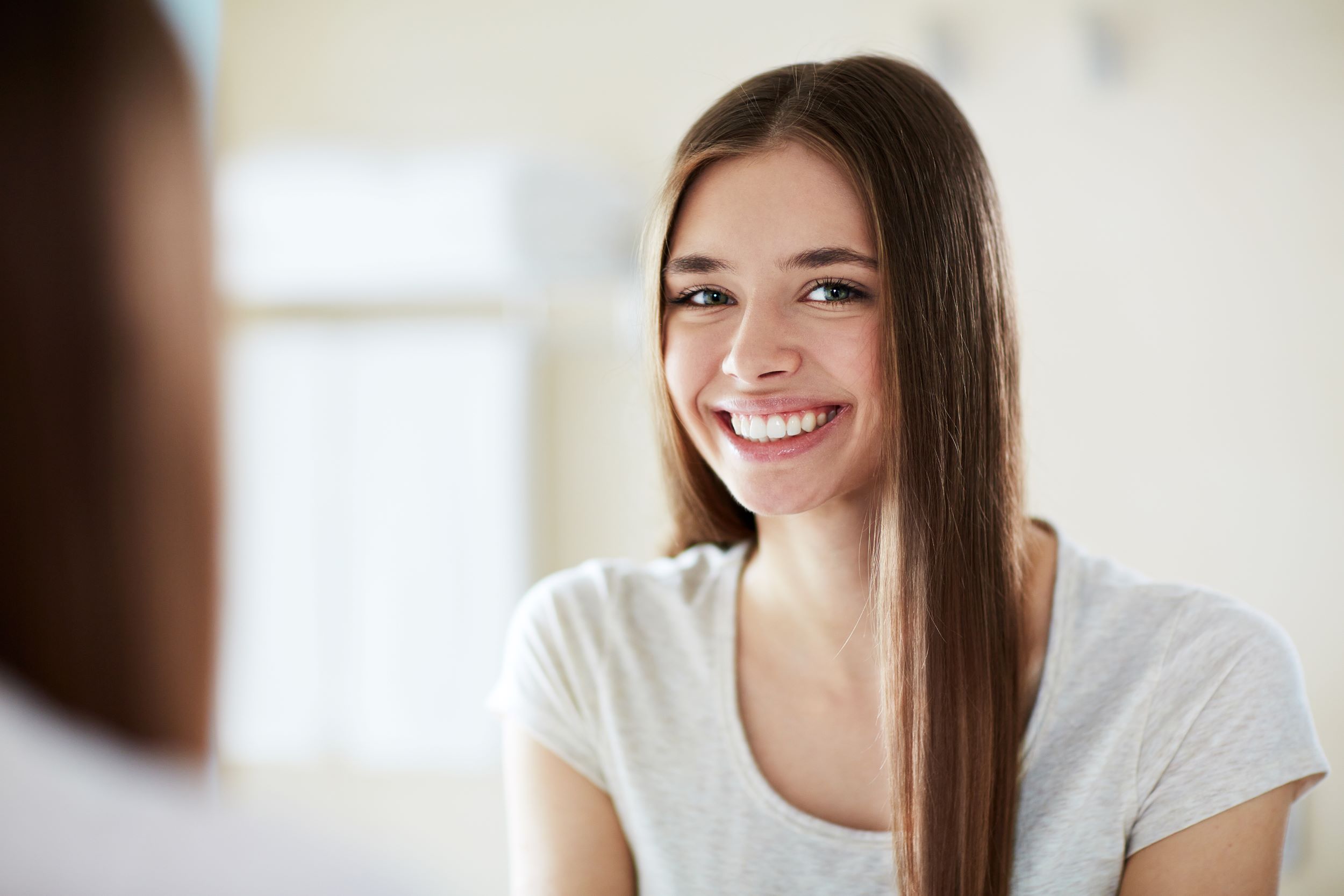 Woman smiling