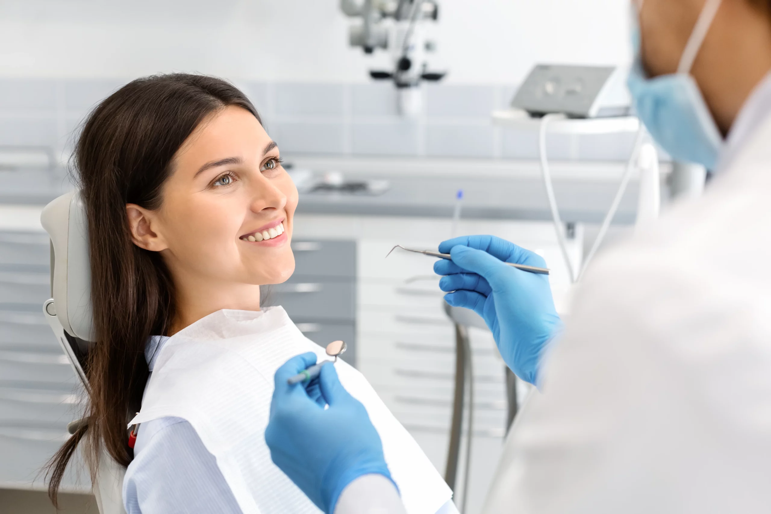 Woman at the dentist