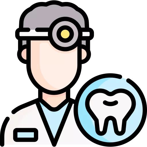 a cartoon of a doctor with a head and a tooth