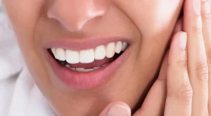 Girl suffering from toothache