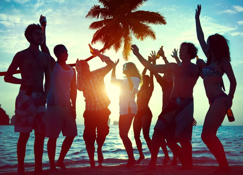 Friends enjoying at spring break