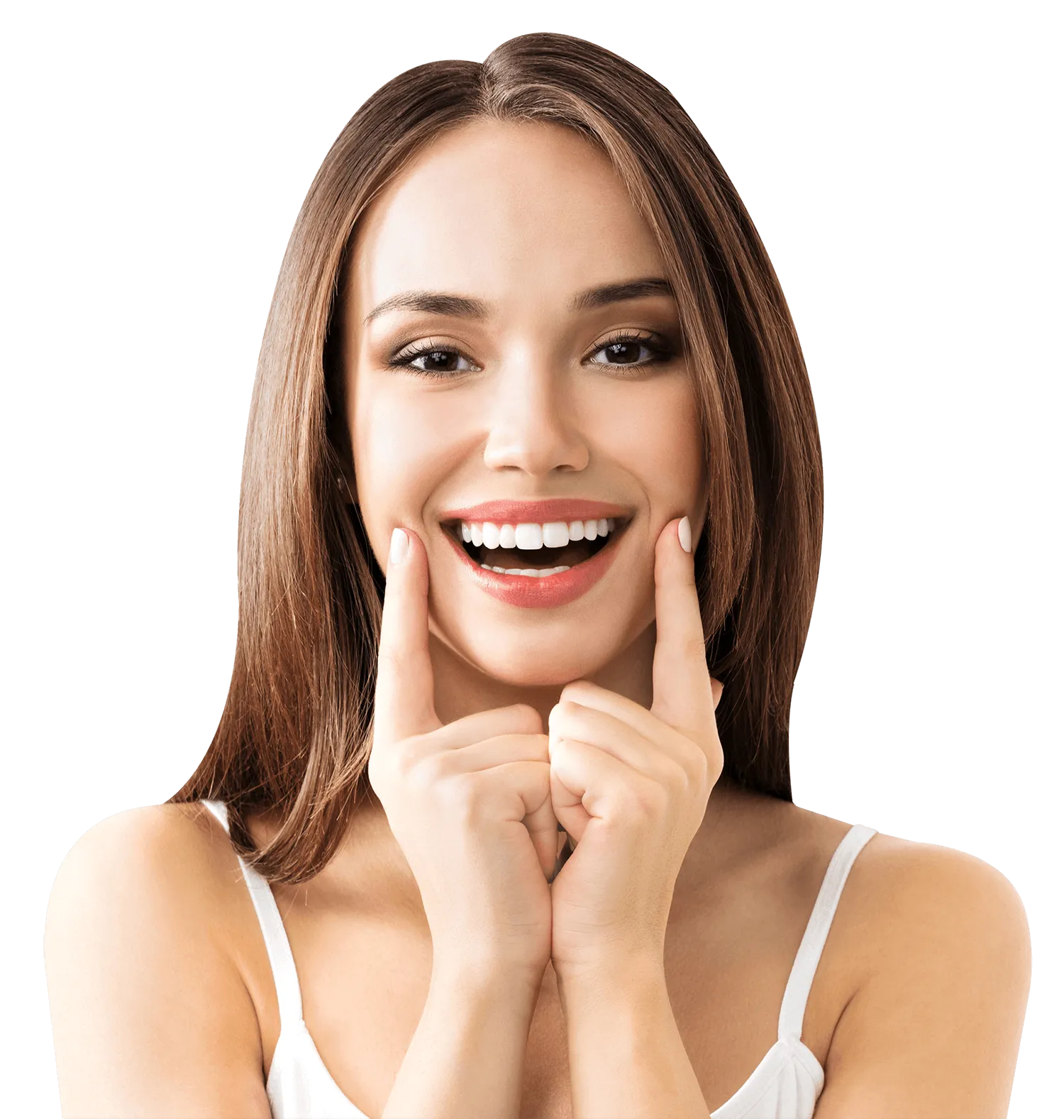 Girl is smiling