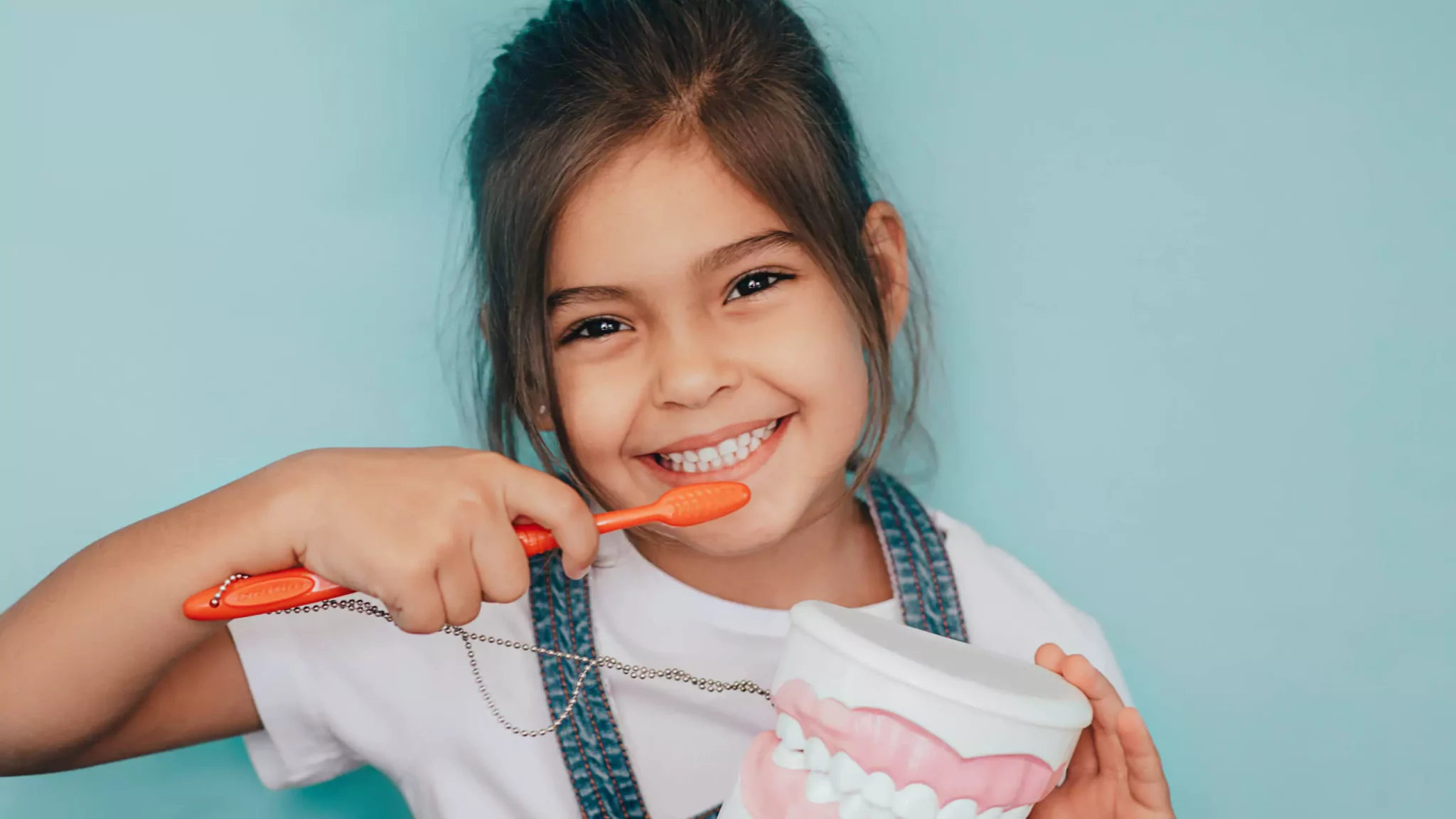 Girl is smiling