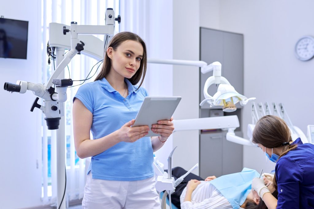 Dentist and patient