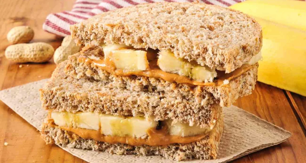 Peanut butter and banana sandwich