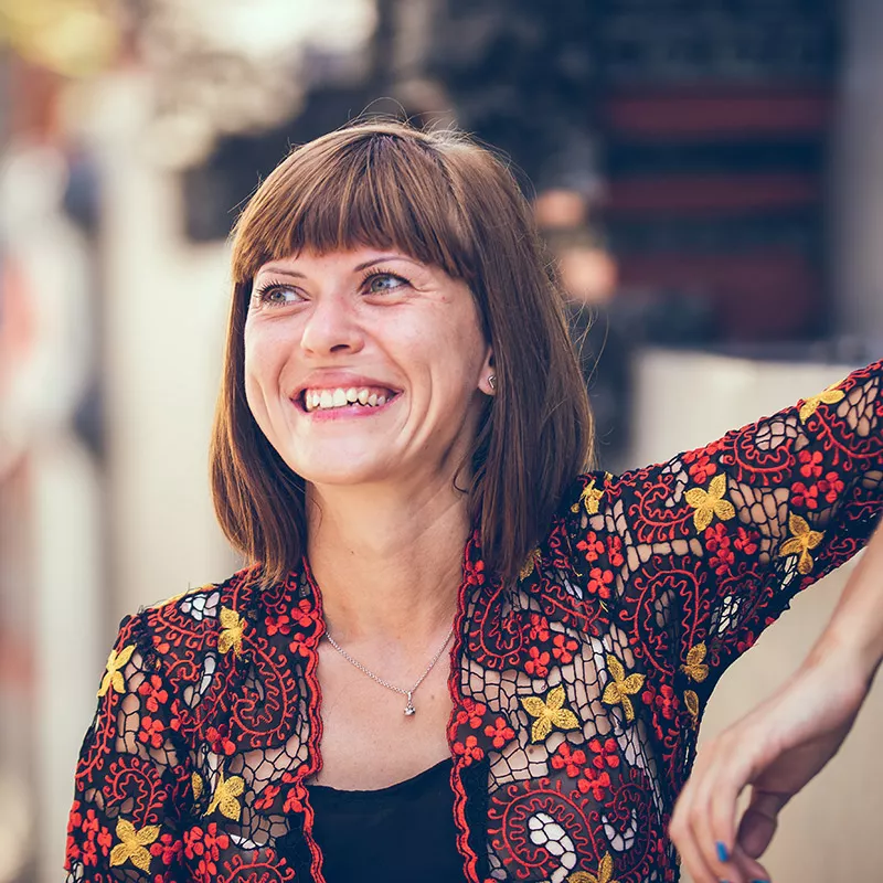 woman smiling