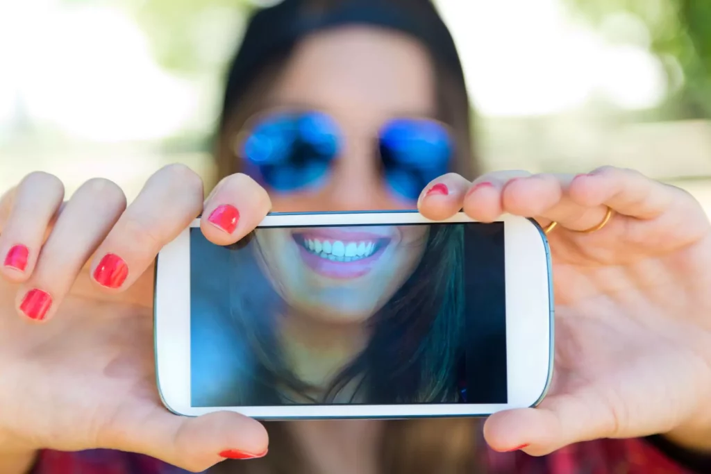 Girl is taking pictures