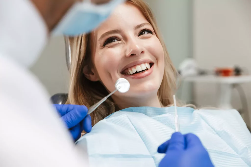 patient is smiling